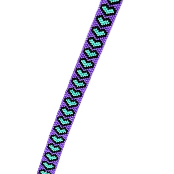 HAND CRAFTED Beaded Turquoise Hearts Bracelet - Picture 4 of 8